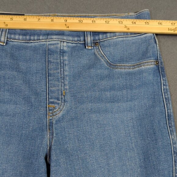 Spanx Jeans Women's L Stonewashed Blue Flare High Rise SPANXshape EveryWear NWT - Picture 6 of 16
